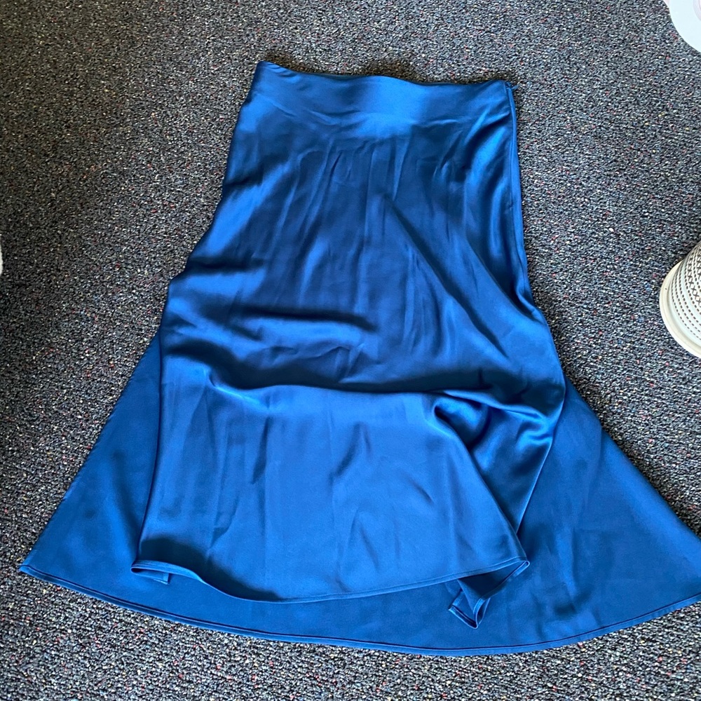 Blue sateen skirt
